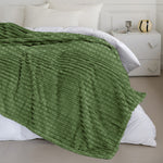 Velosso Super Chunky Waffle Plush Soft Blanket - Olive
