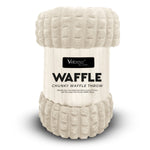 Velosso Super Chunky Waffle Plush Soft Blanket - Ivory