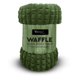 Velosso Super Chunky Waffle Plush Soft Blanket - Olive