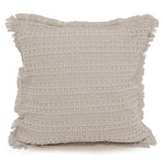 Velosso Luxury Waffle Fringed Shabby Chic 43cm x 43cm Cushion Cover - Beige
