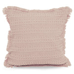 Velosso Luxury Waffle Fringed Shabby Chic 43cm x 43cm Cushion Cover - Pink