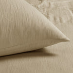 Velosso Washed Linen Look Beige Fitted Sheet