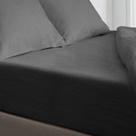 Velosso Washed Linen Look Charcoal Grey Fitted Sheet