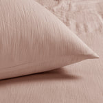 Velosso Washed Linen Look Pink Fitted Sheet