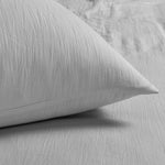 Velosso Washed Linen Look Silver Duvet Cover & Pillowcase Set