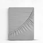 Velosso Washed Linen Look Silver Fitted Sheet