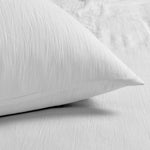 Velosso Washed Linen Look White Duvet Cover & Pillowcase Set