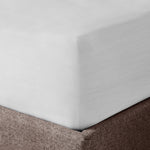 Velosso Washed Linen Look White Fitted Sheet