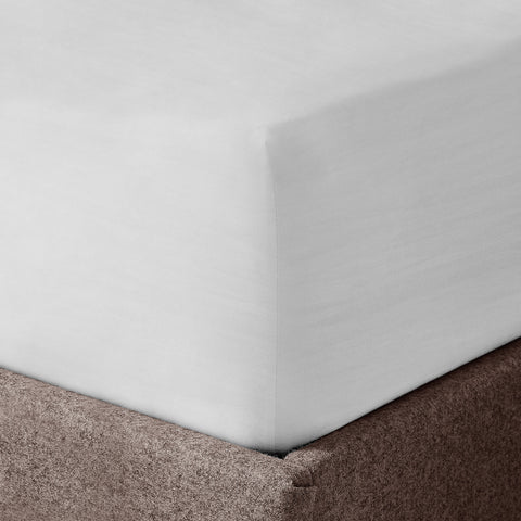 Velosso Washed Linen Look Fitted Sheet - White