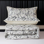 Velosso Luxury Wilder Lilac Jacquard Leaves Trail Quilted Bedspread Set