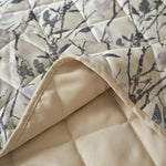 Velosso Luxury Wilder Lilac Jacquard Leaves Trail Quilted Bedspread Set