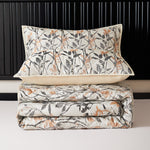 Velosso Luxury Wilder Natural Jacquard Leaves Trail Quilted Bedspread Set