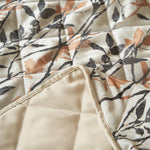 Velosso Luxury Wilder Natural Jacquard Leaves Trail Quilted Bedspread Set