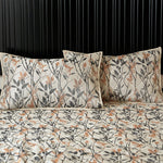 Velosso Luxury Wilder Natural Jacquard Leaves Trail Quilted Bedspread Set