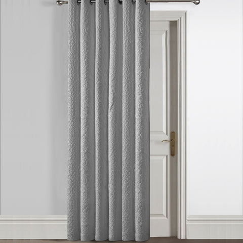 Velosso Winchester Quilted Pinsonic Blackout Door Curtain Panel - Grey