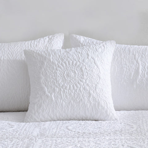 Velosso Winchester Quilted Pinsonic Cushion Cover - White