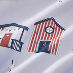Velosso Beach Huts Reversible Duvet Cover & Pillowcase Set
