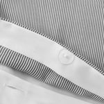 Sweet Dreams Lincoln Striped Black Pleated Duvet Cover & Pillowcase Set