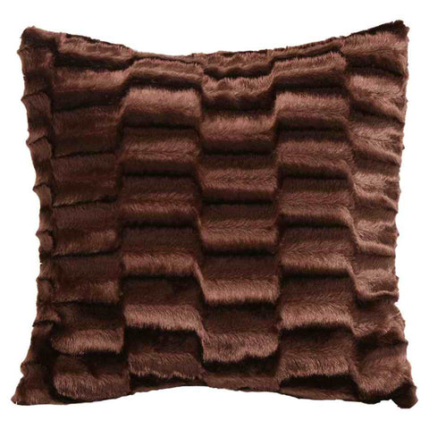 Velosso Luxury Faux Fur 3D Solace 43cm x 43cm Cushion Cover - Chocolate