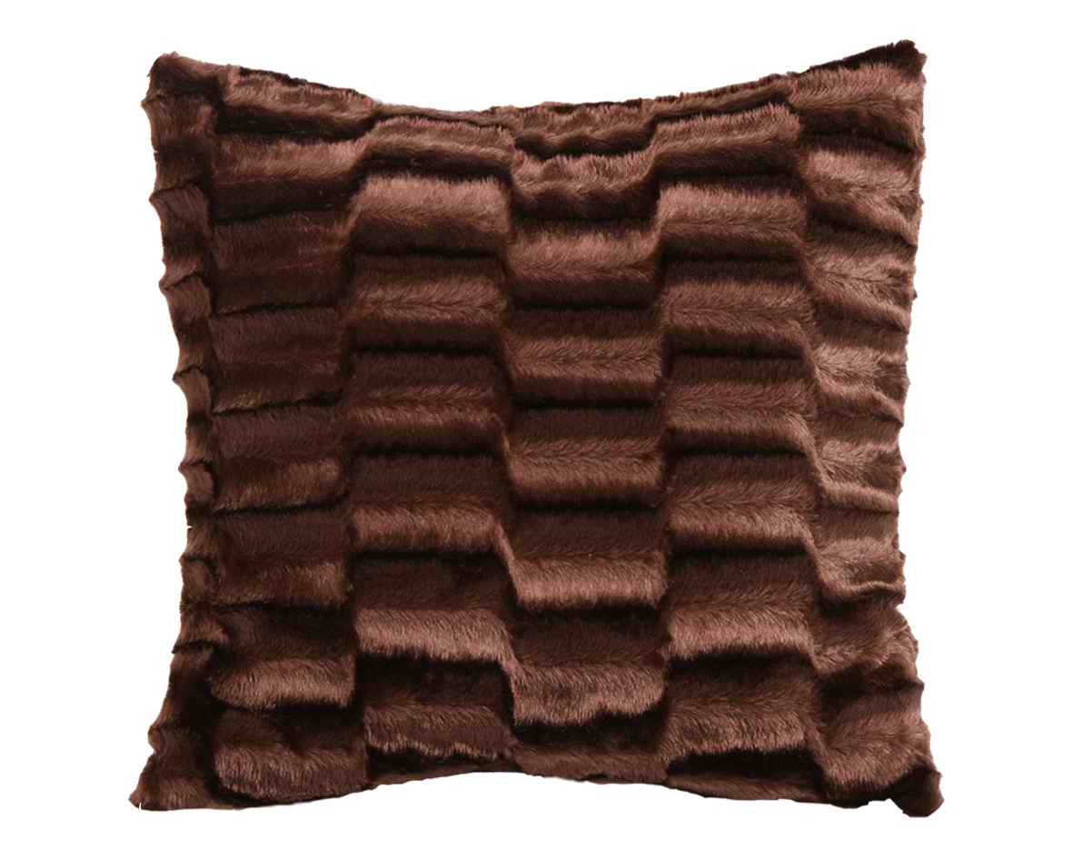 Velosso Luxury Faux Fur 3D Solace 43cm x 43cm Cushion Cover - Chocolate