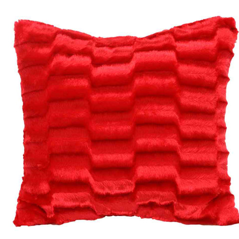 Velosso Luxury Faux Fur 3D Solace 43cm x 43cm Cushion Cover - Red