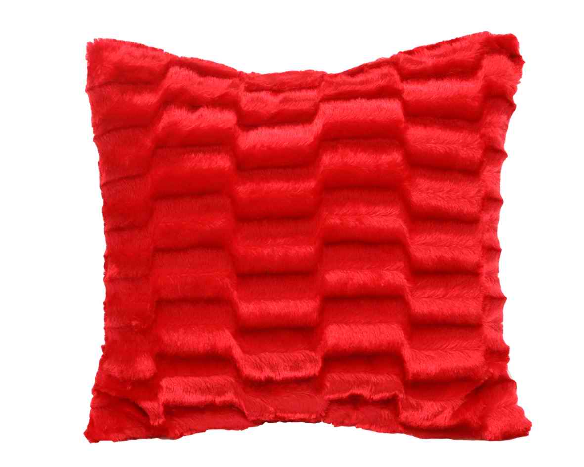 Velosso Luxury Faux Fur 3D Solace 43cm x 43cm Cushion Cover - Red