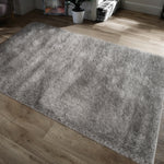 Home Republic Majestic Silver Shaggy Floor Rug