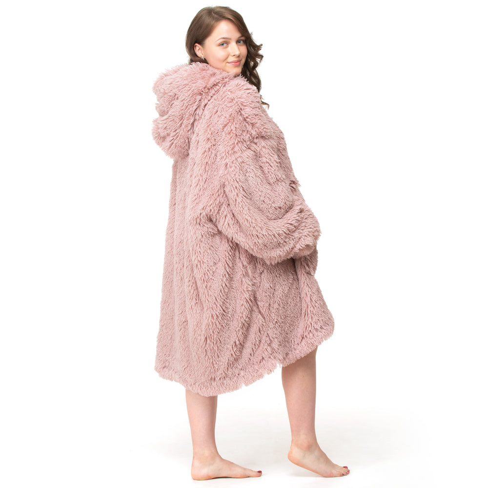 Velosso Alaska Faux Fur Blush Pink Oversized Hoodie