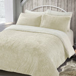 Velosso Alaska Faux Fur Teddy Cream Sherpa Duvet Cover & Pillowcase Set