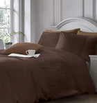 Velosso Alexis Floral Embossed Chocolate Brown Duvet Cover & Pillowcase Set