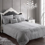 Intimates Amara Crinkle Pleated Sequin Silver Duvet Cover & Pillowcase Set