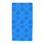 Velosso Anchor Blue Embossed Jacquard Beach Towel