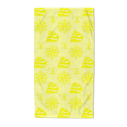 Velosso Anchor Yellow Embossed Jacquard Beach Towel