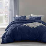 Intimates Angelica Pintuck Navy Duvet Cover & Pillowcase Set