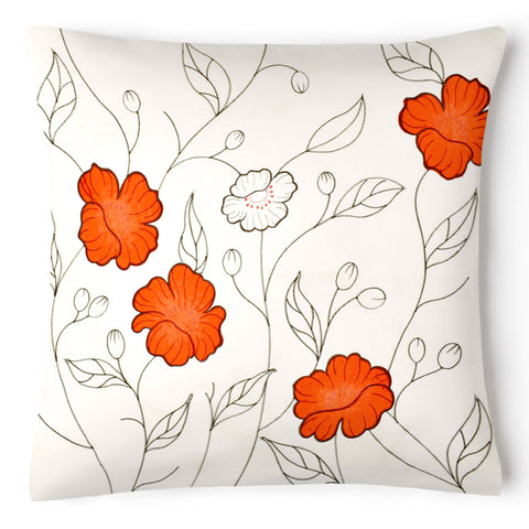 Intimates Arial Orange Floral Cushion Cover