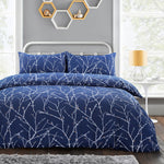 Velosso Autumn Branches Navy Duvet Cover & Pillowcase Set