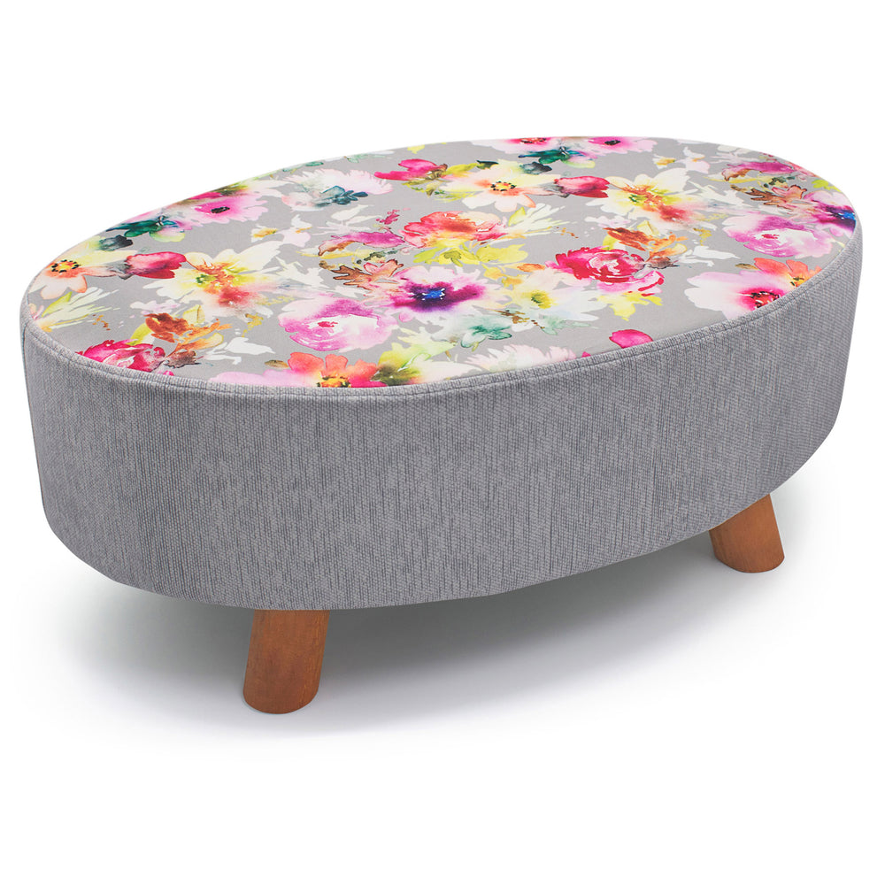 Velosso Luxury Ayana Floral Oval Footstool