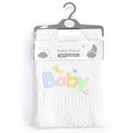 My Little World Baby Embroidered Shawl White