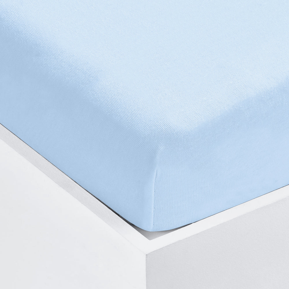 2 Pack Blue Jersey Fitted Cot Sheets