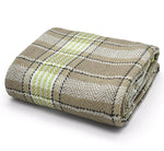 Velosso Luxury Cotton Bourbon Check Natural Lime Tassel Throw