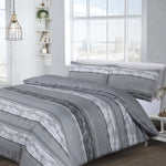 Velosso Brooklyn Striped Grey Duvet Cover & Pillowcase Set