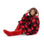 Velosso Buffalo Check Oversized Hoodie