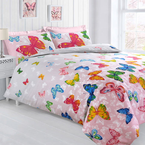 Velosso Butterfly Flutter Pink Duvet Cover & Pillowcase Set