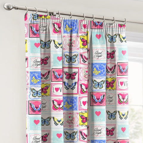 Velosso Butterfly Maison Pencil Pleat Curtains