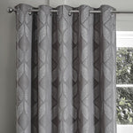 Intimates Buxton Jacquard Grey Eyelet Curtains