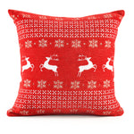 Velosso Dancing Stags Christmas Festive Chenille Filled Cushion