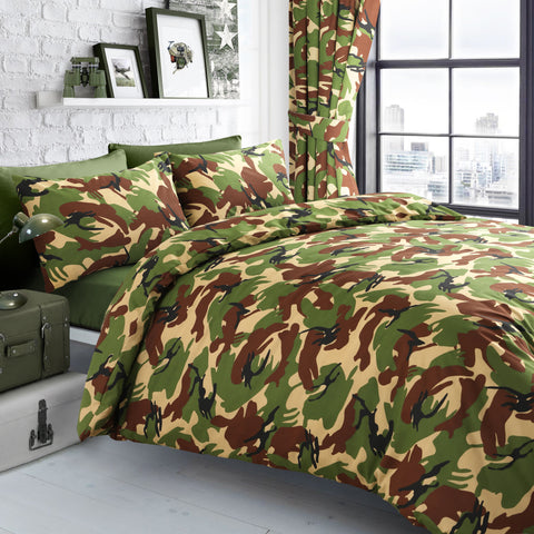 Velosso Green Camouflage Duvet Cover & Pillowcase Set
