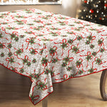 Kitchen Trends Luxury Cotton Christmas Carmen Holly Tablecloth