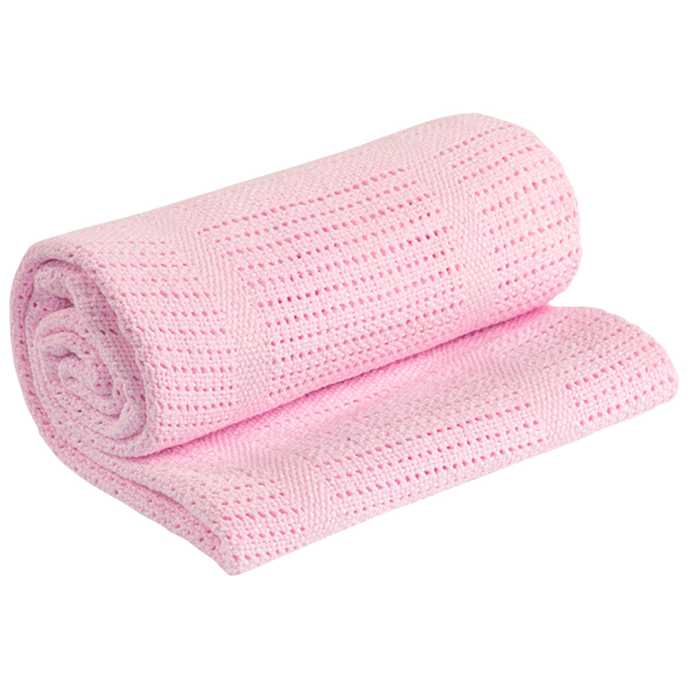 Pink Cellular Baby Blanket