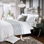 Intimates Chanelle Crushed Velvet White Duvet Cover & Pillowcase Set